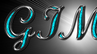 GIMP Silver and Turquoise Text